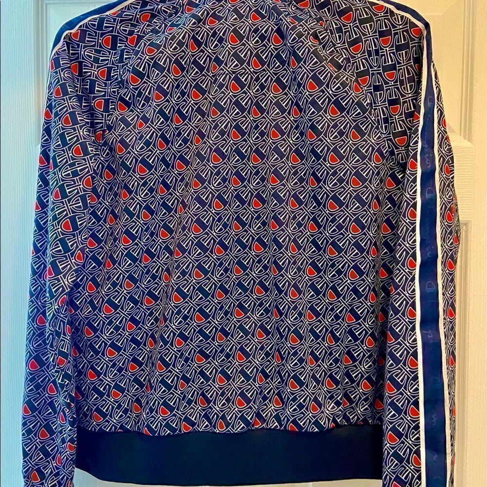 Champion Allover Logo Blue Zip Up Track Jacket Size Medium. Worn On TV Show - Picture 3 of 14